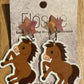 *Earrings Brown Pony Dangles