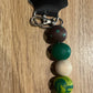 *Beaded Keychain Green and Brown