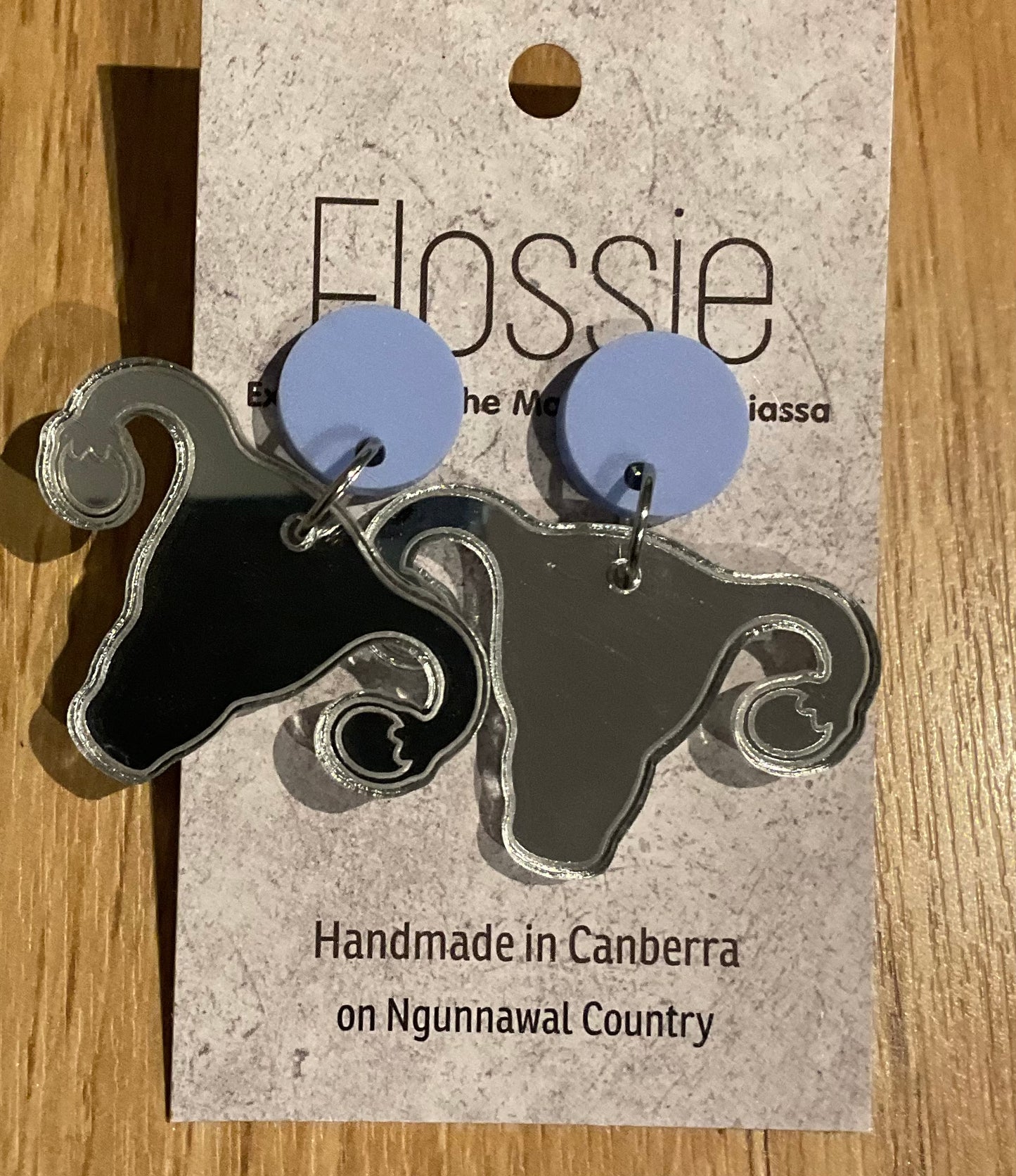 *Earrings Acrylic Mirror Uterus Dangles