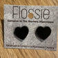 *Earrings Black Shiny Heart Studs