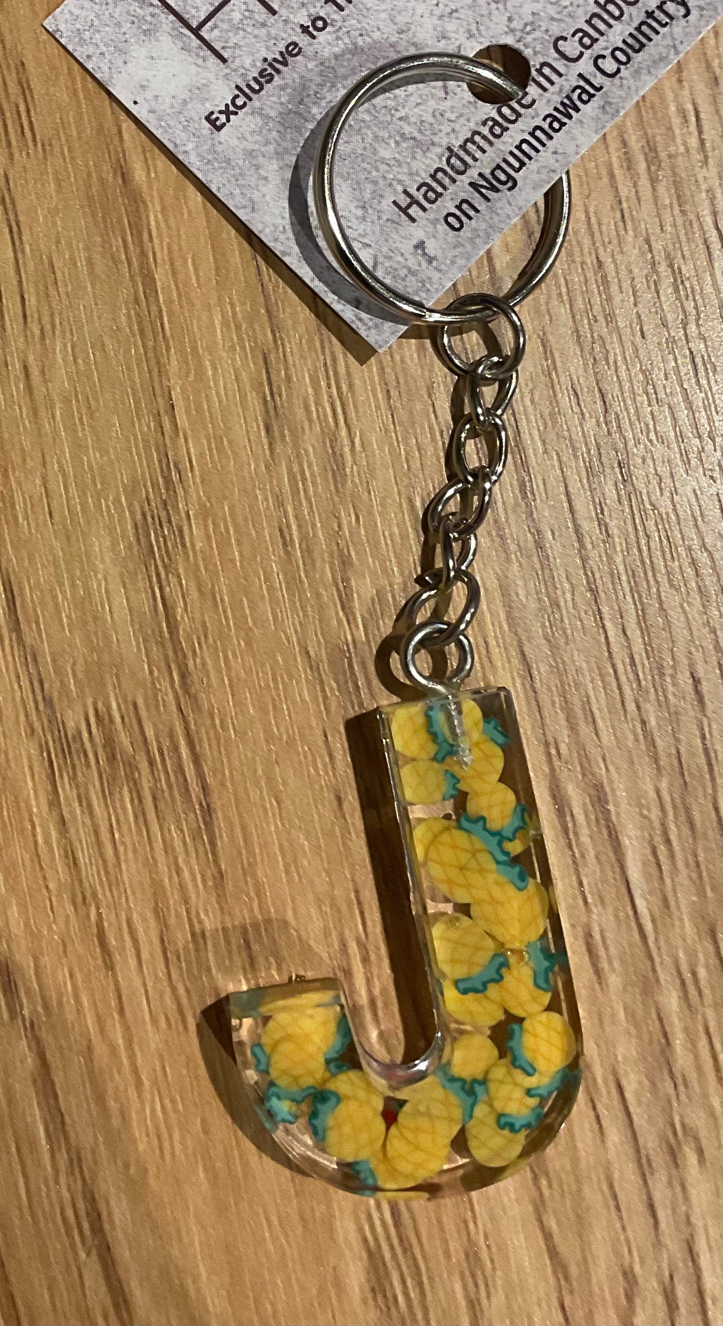 *Keychain Resin Letter J