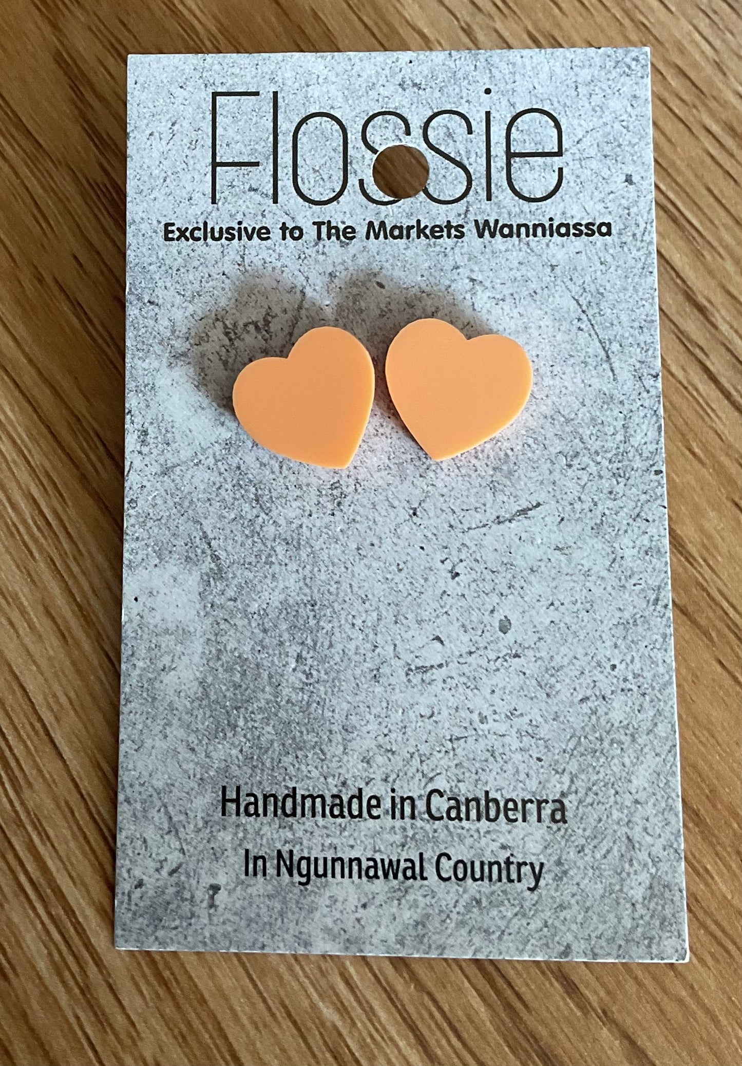 *Earrings  Peach Heart Studs