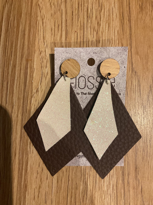 *Earrings Large Diamond & Glitter Dangles