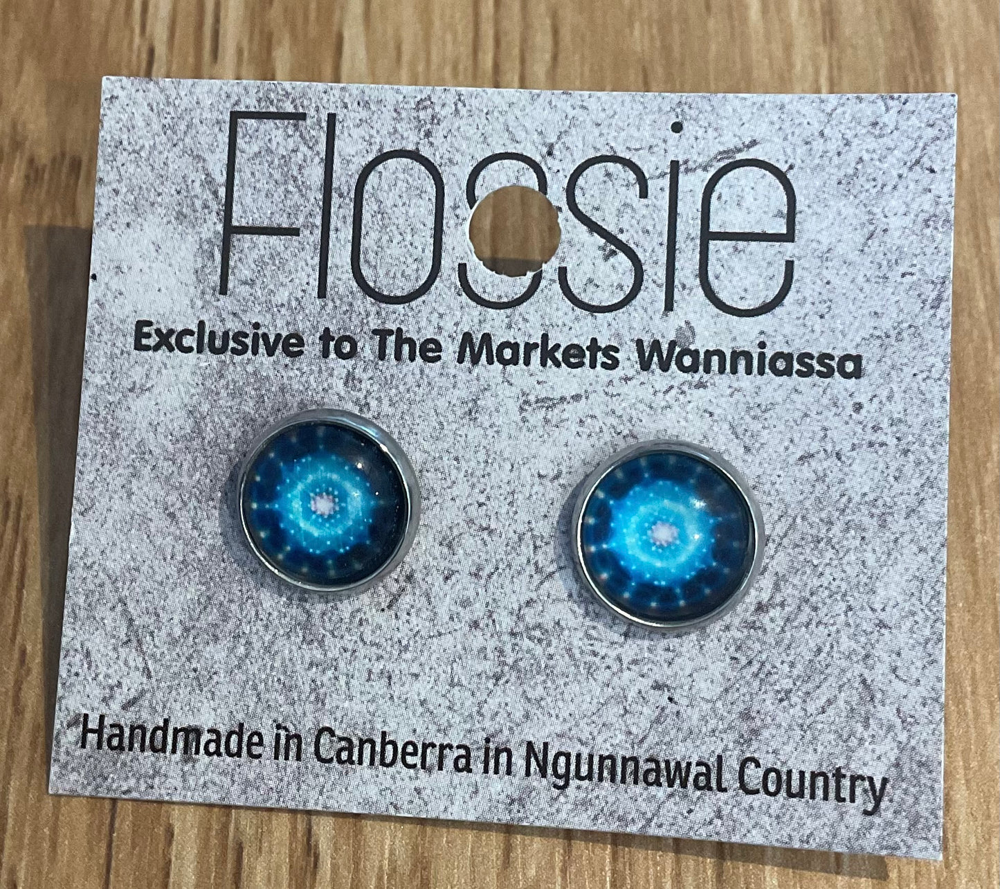 *Earrings Mandala Glass Dome Studs