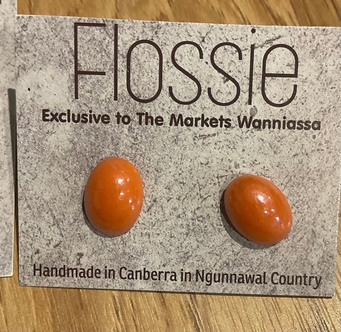 *Earrings Orange Oval Studs