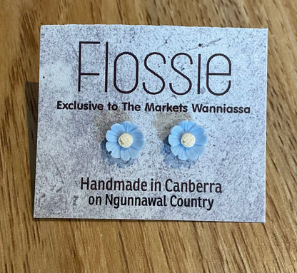 *Earrings Flowers Blue Studs