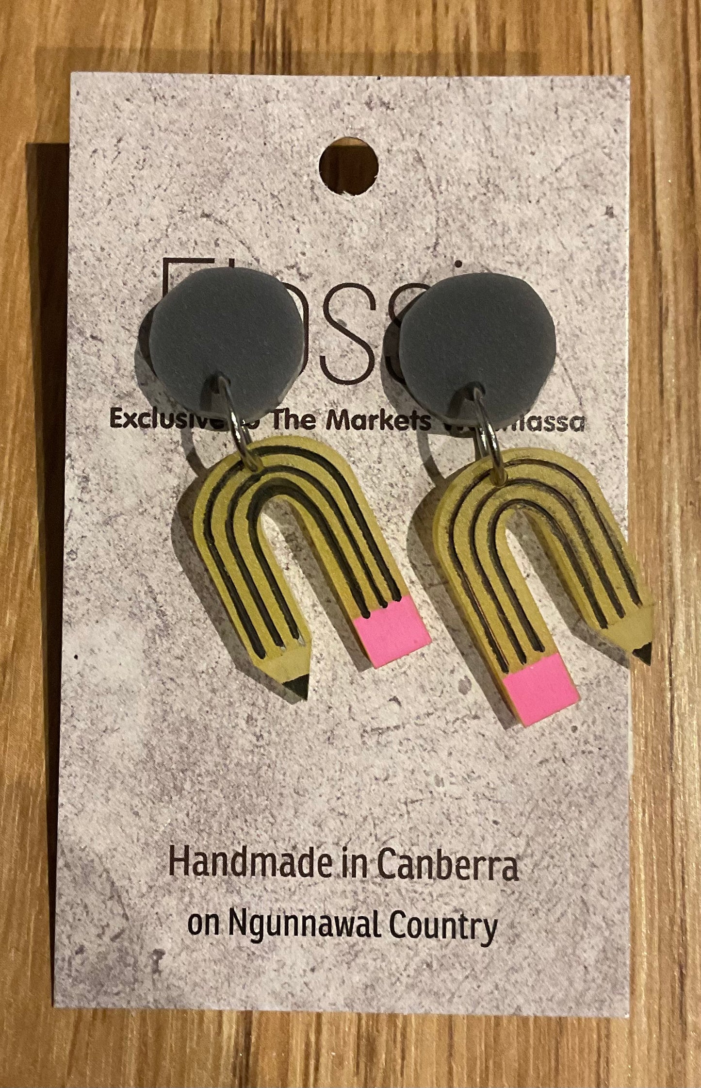 *Earrings Acrylic Hand Painted Pencils Dangles