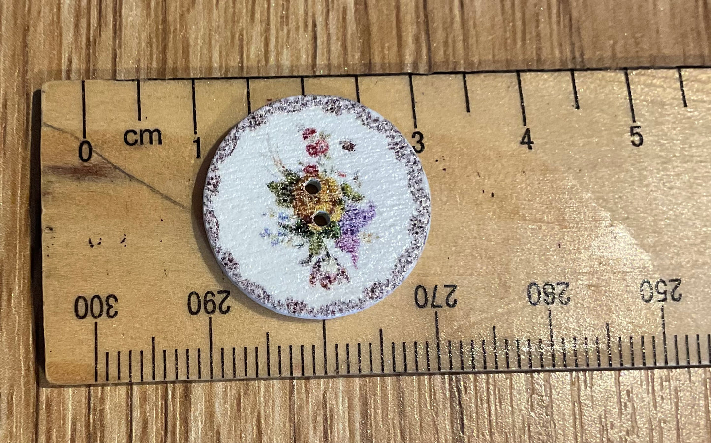 *Loose Buttons -Wooden Floral Print