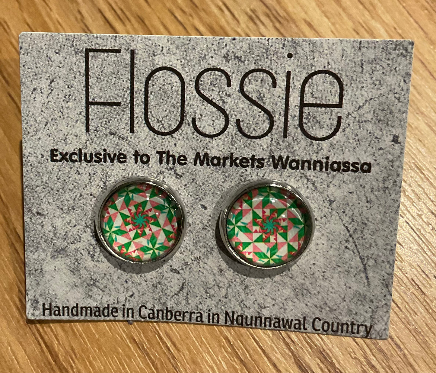 *Earrings Mandala Glass Studs