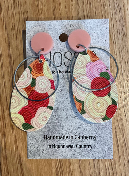 *Earrings Red Rose Dangles