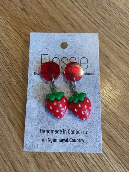 *Earrings Strawberry Dangles