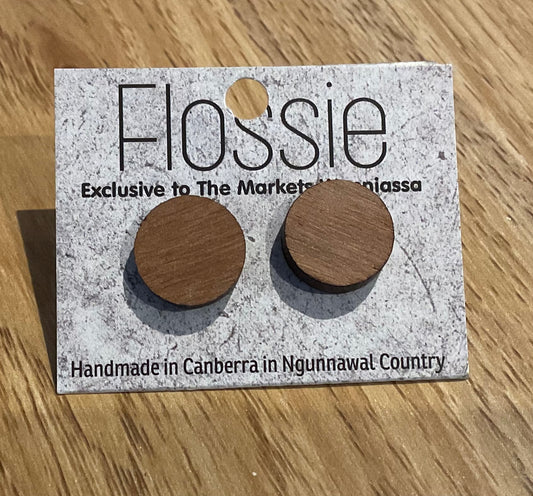 *Earrings Round Wooden Studs