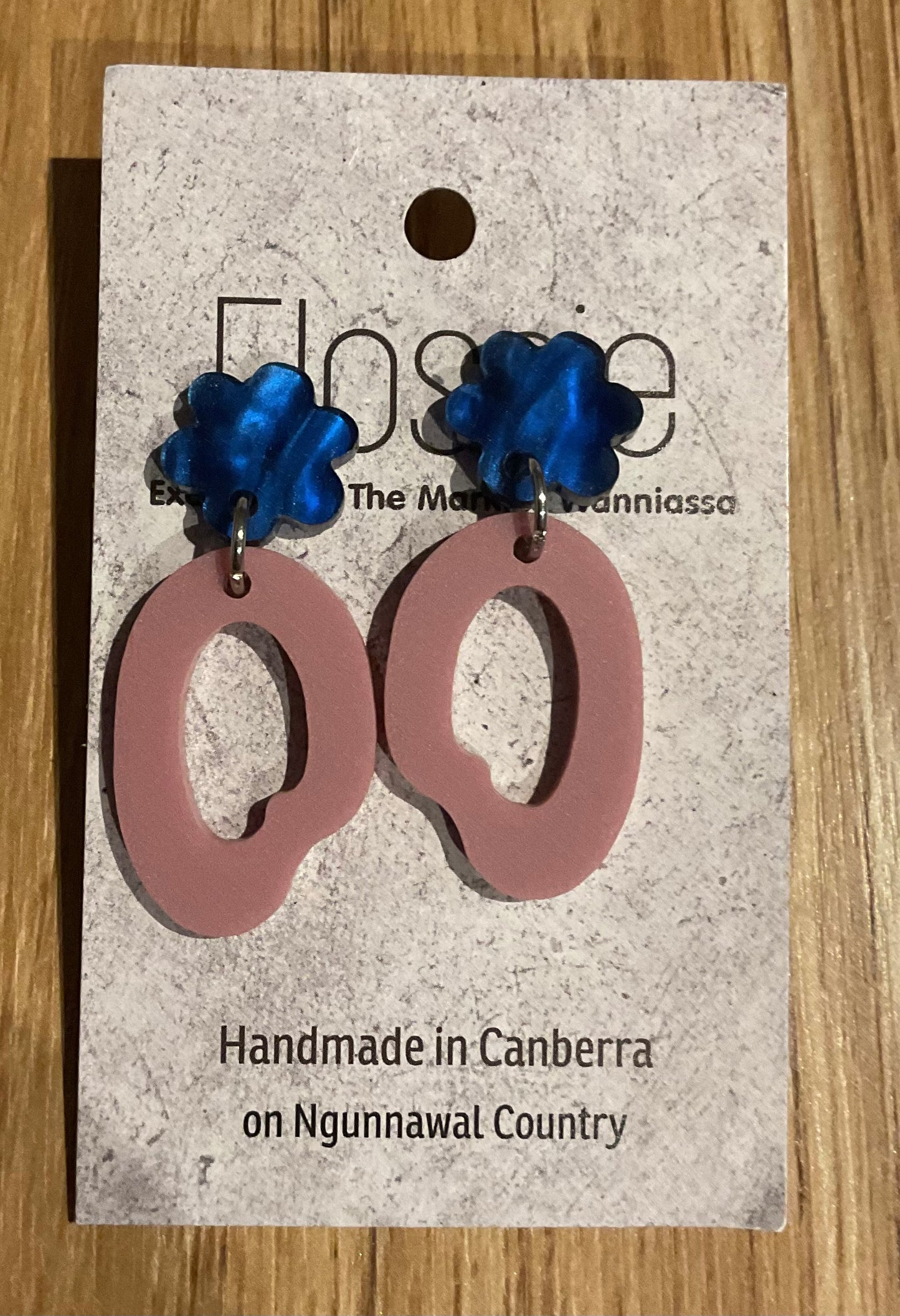 *Earrings Acrylic Dusky Pink Dangles