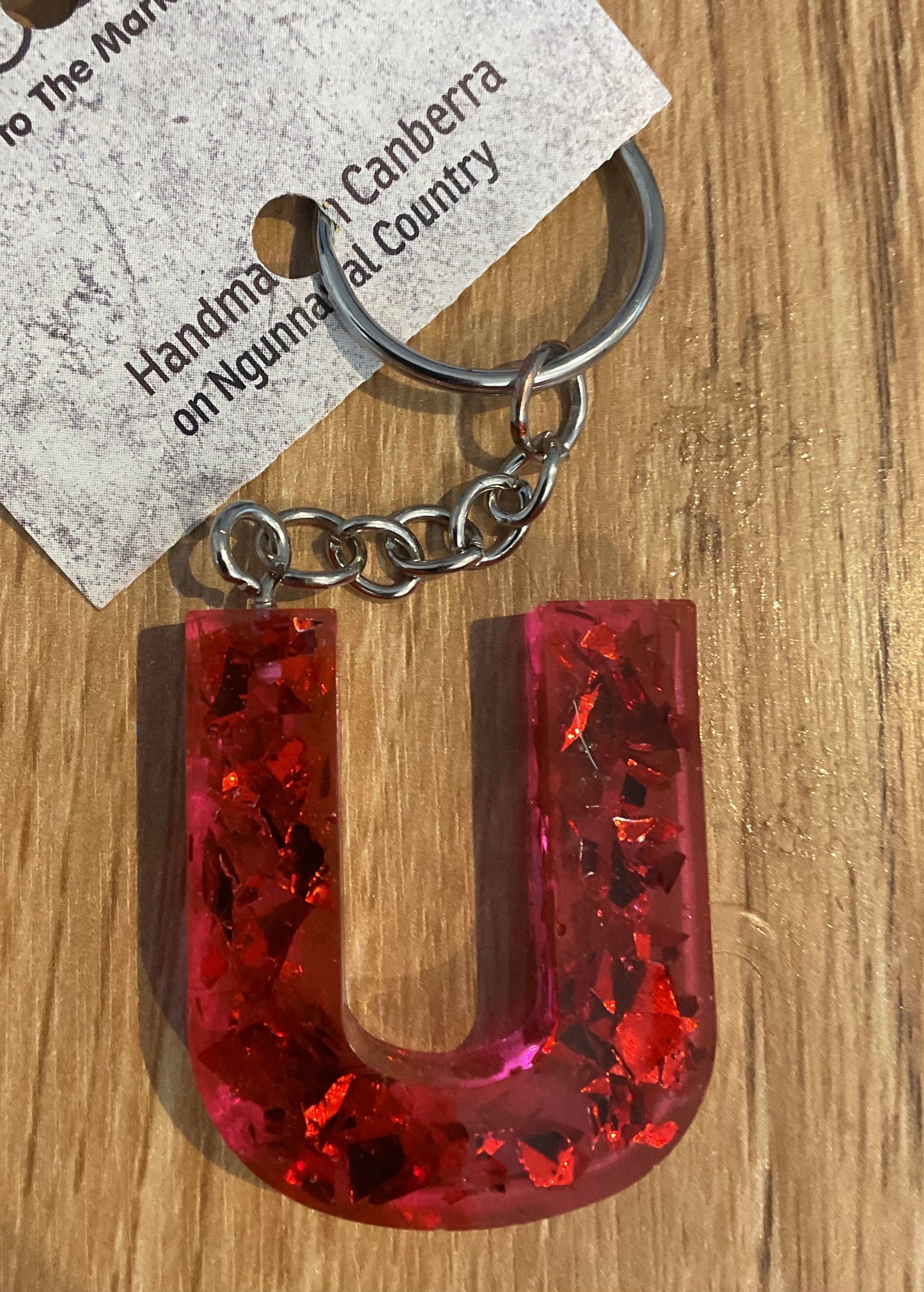 *Keychain Resin Letter U