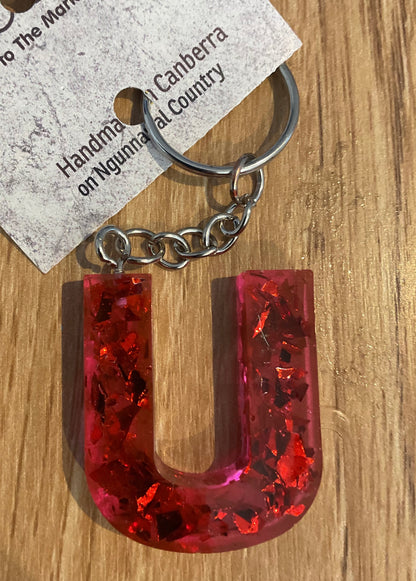 *Keychain Resin Letter U