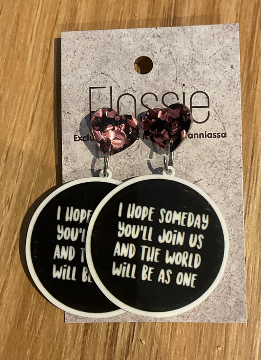 *Earrings John Lennon Quote  Dangles