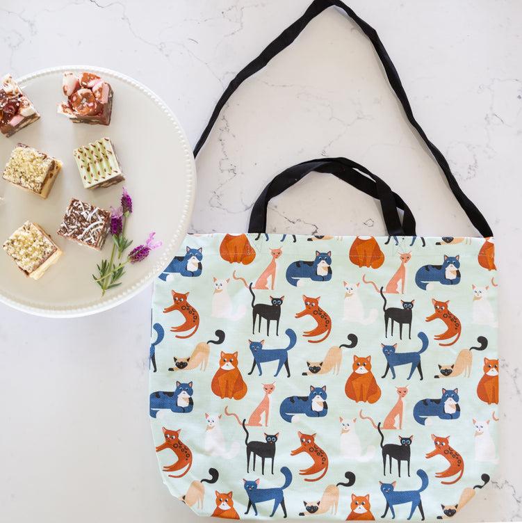 Cotton Tote Bag - Colourful Cats