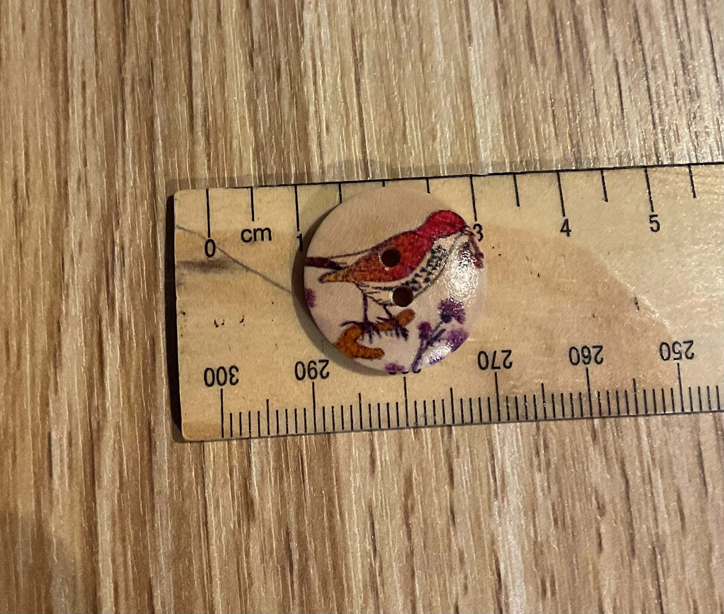 *Loose Buttons - Wooden Bird Print