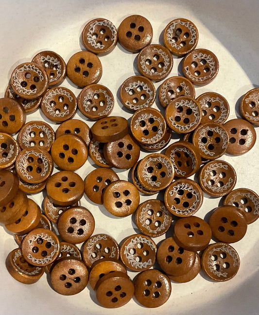 *Loose Buttons -Wooden Print