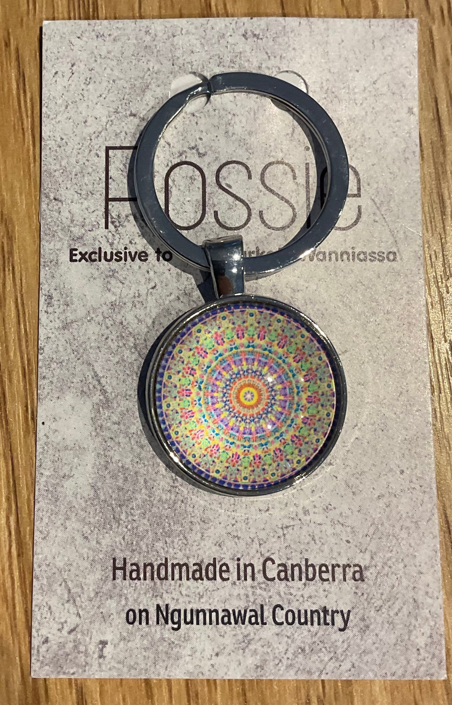 *Glass Dome Keychain Silver