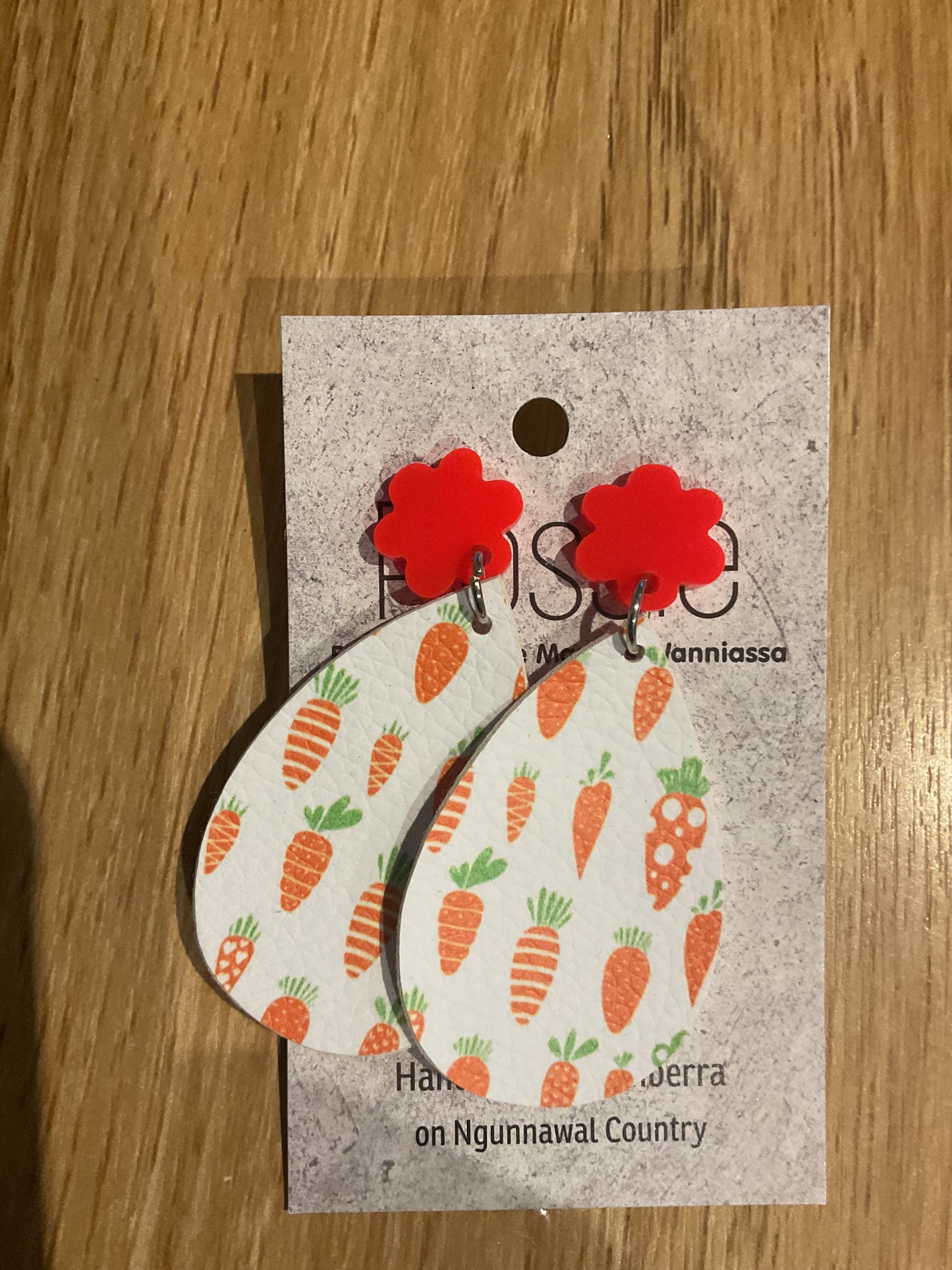 *Earrings Vinyl Carrot Dangles
