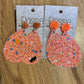 *Earrings Orange Glitter Dangles