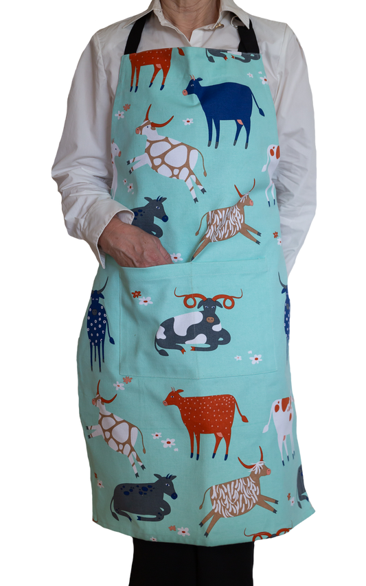 Apron - Green Cow