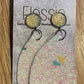 *Earrings Large White Glitter Dangles