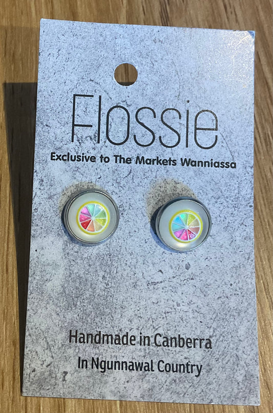 *Earrings Fruit Slice Dome Studs
