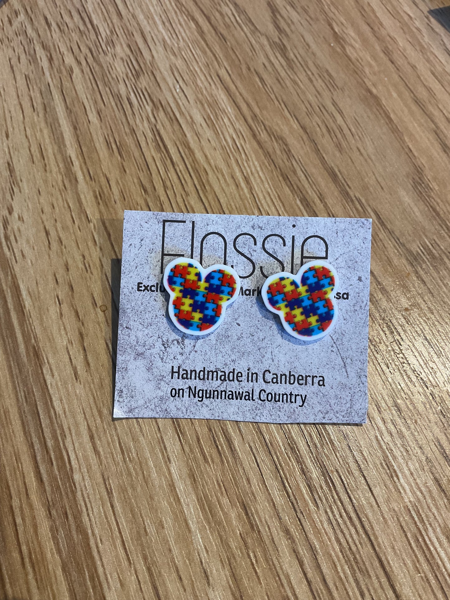 *Earrings Mouse Puzzle Studs