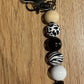 *Beaded Keychain  Black and White