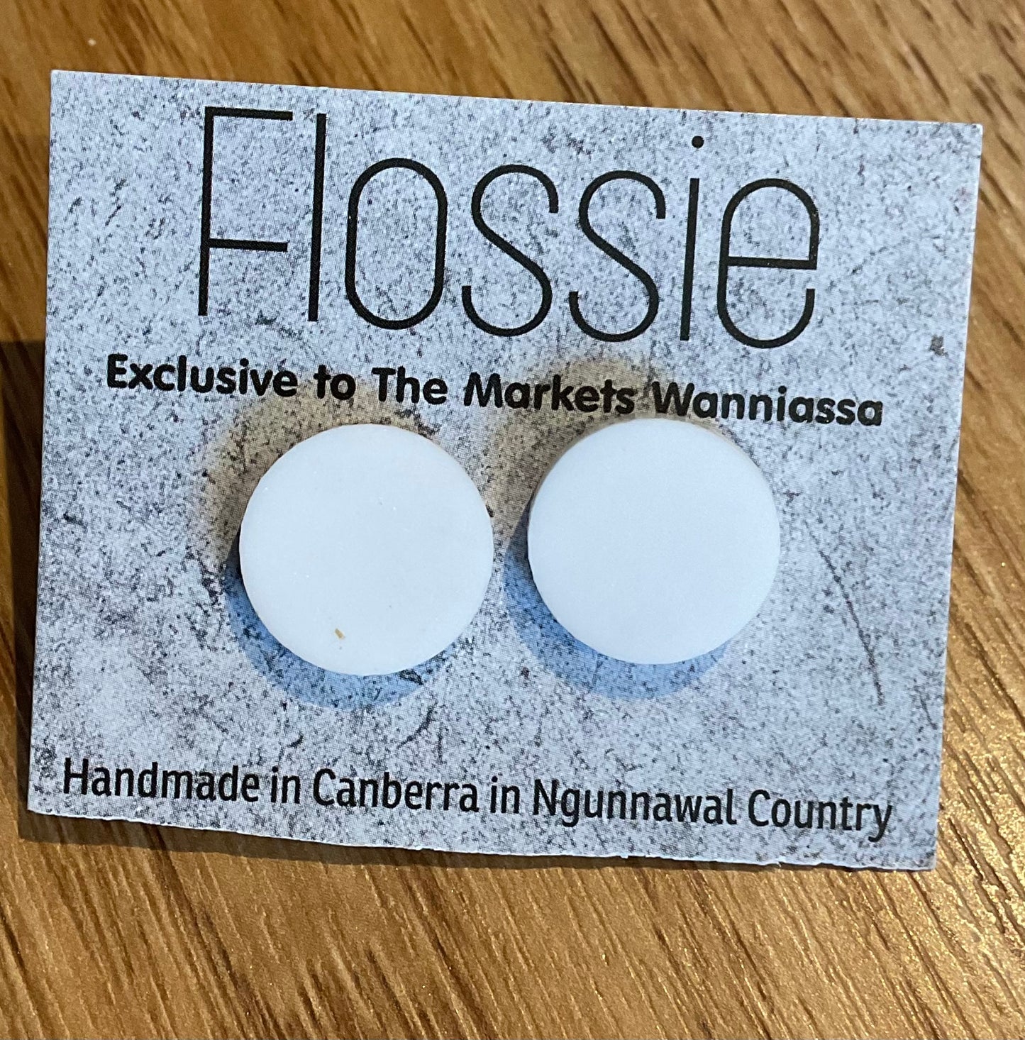 *Earrings White Acrylic Round Studs