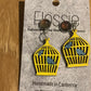 *Earrings Wooden Bird Cage Dangles