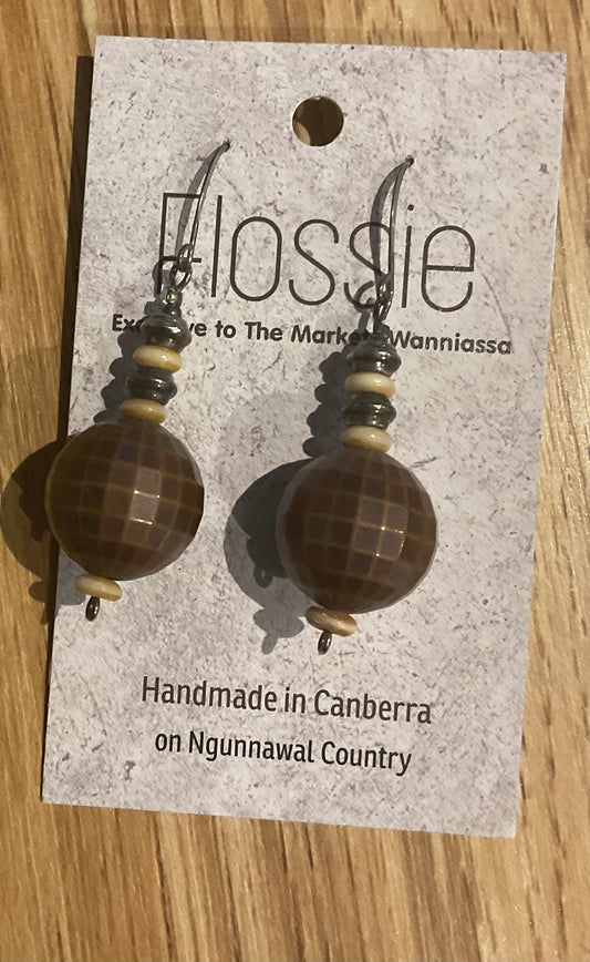*Earrings Bronze Bauble Dangles