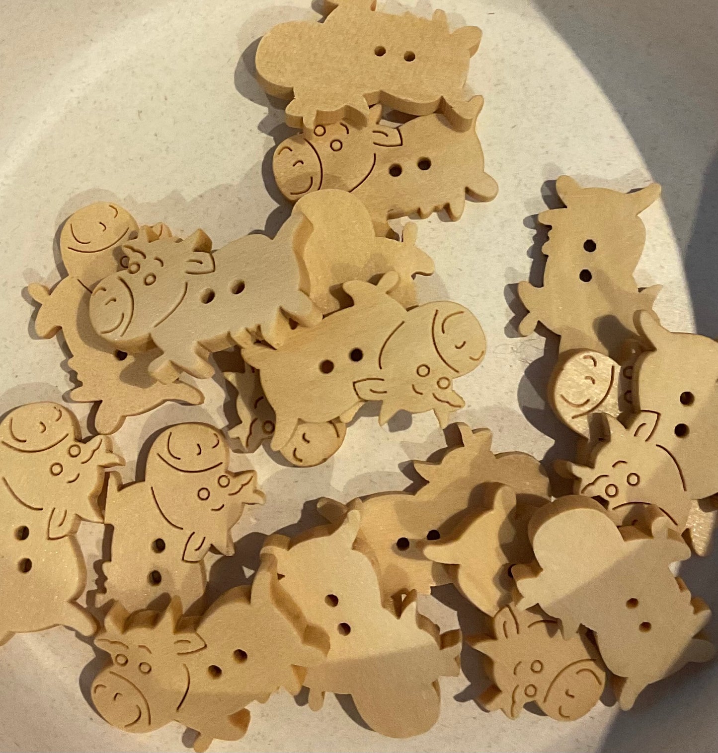 *Loose Buttons - Wooden Cows