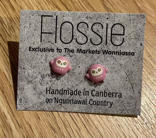 *Earrings Teeny Little Pink Monster Studs