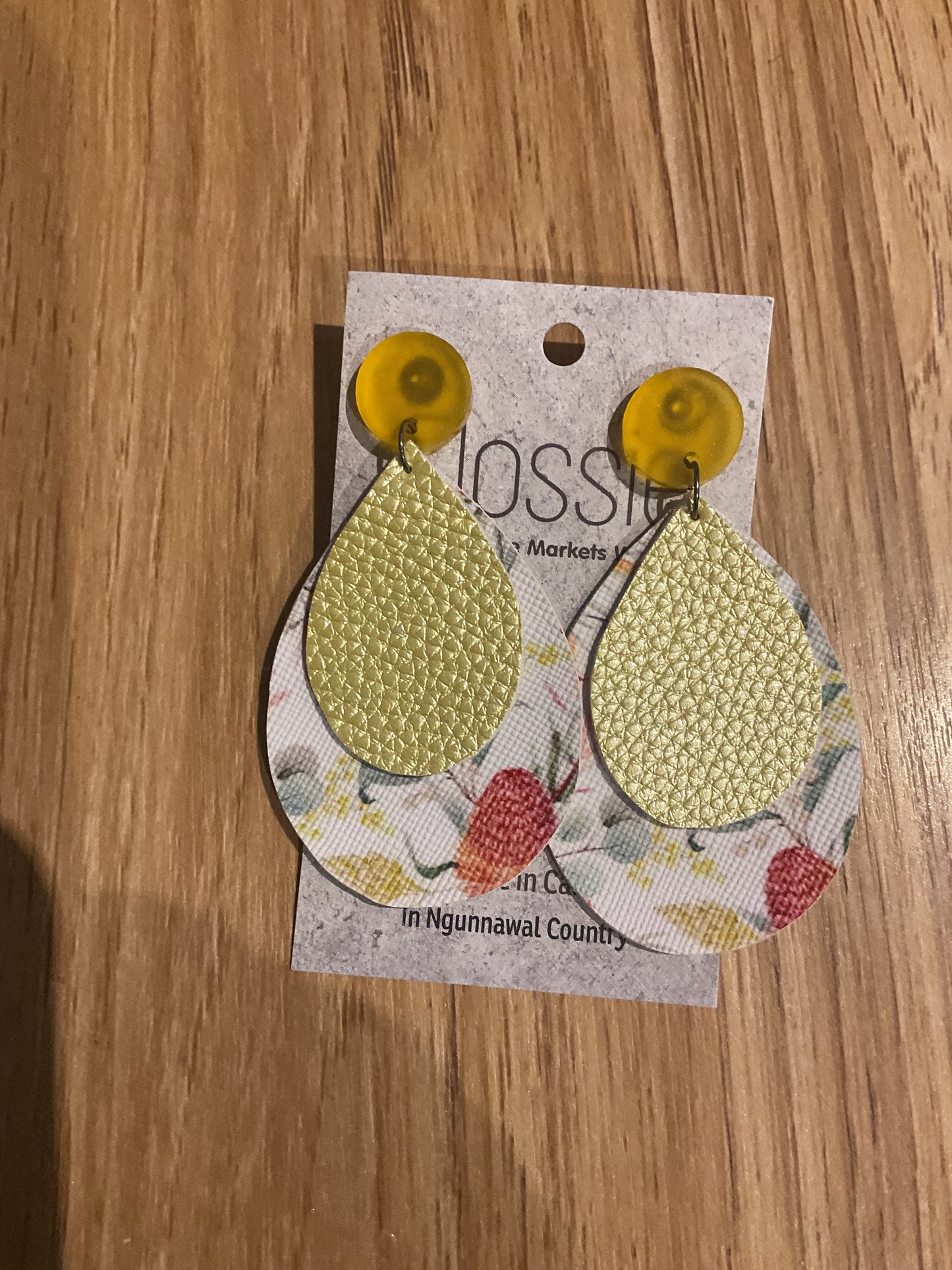 *Earrings Faux Leather Dangles