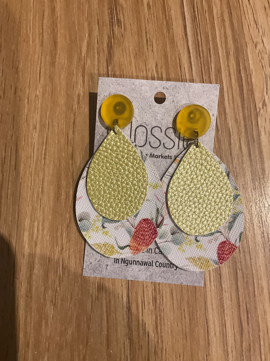 *Earrings Faux Leather Dangles