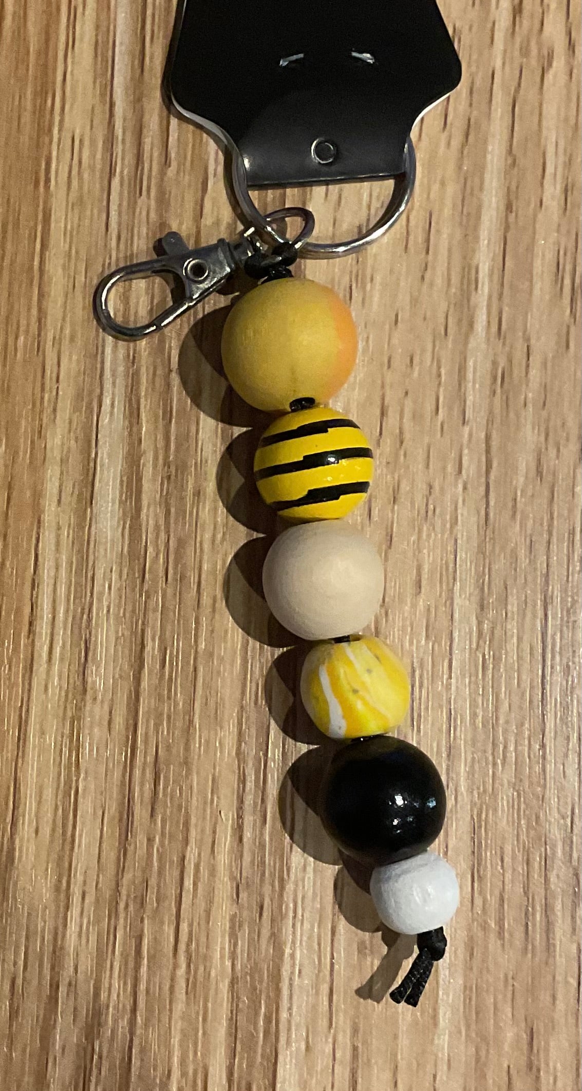 *Beaded Keychain  Yellow and Black