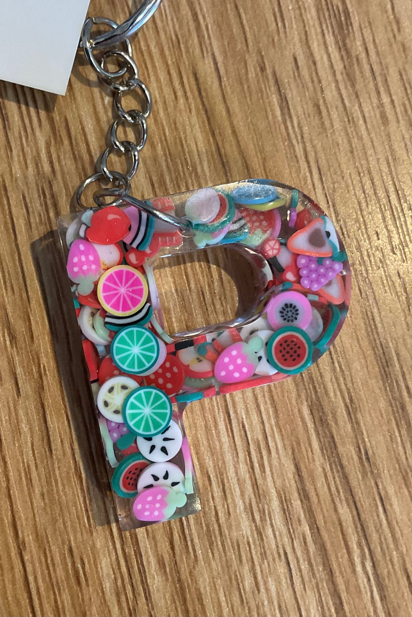 *Keychain Resin Letter P