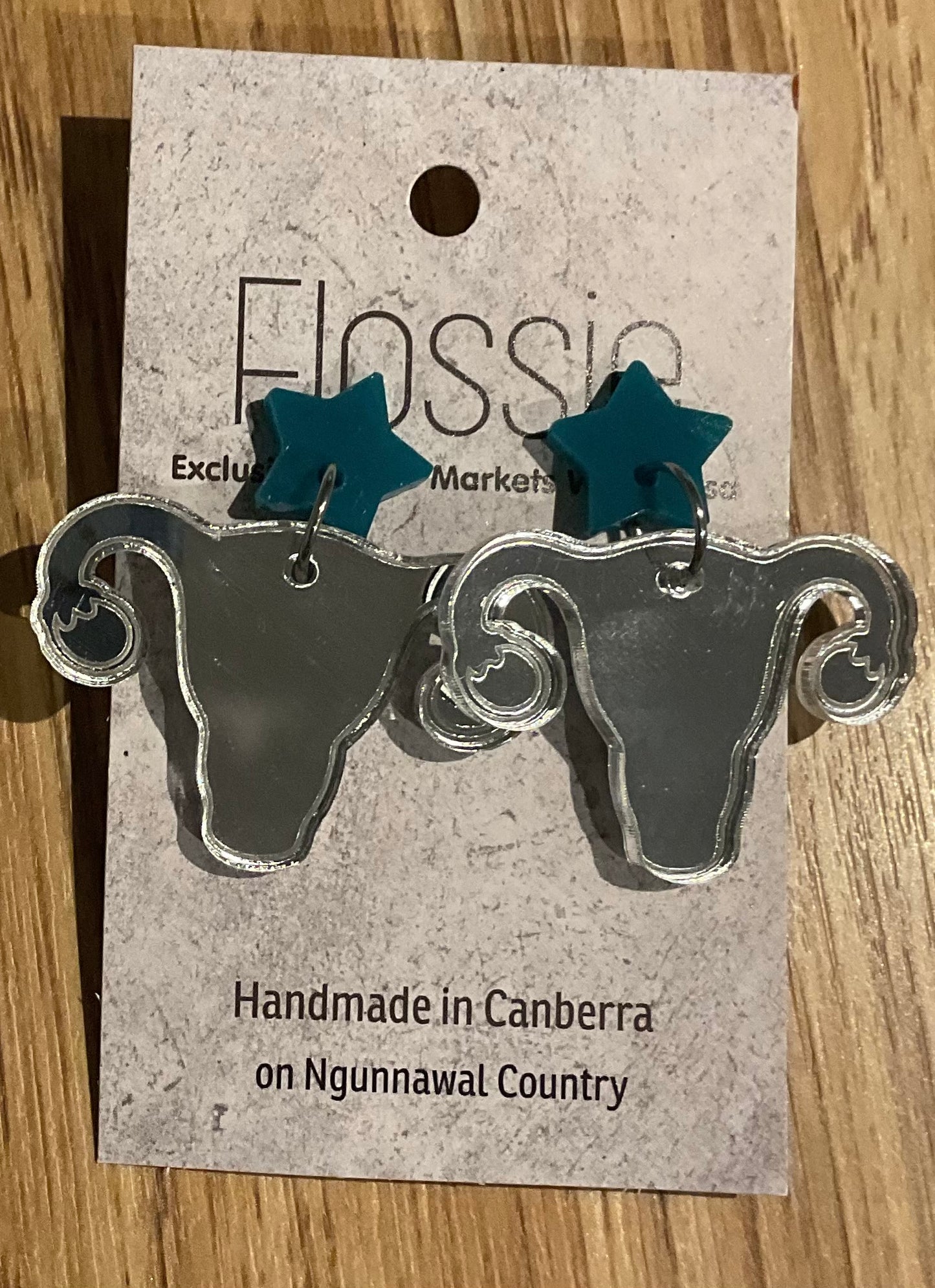 *Earrings Acrylic Mirror Uterus Dangles
