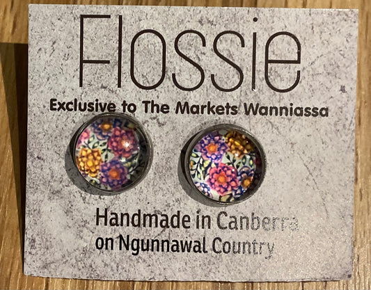 *Earrings Floral Glass Studs