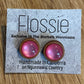 *Earrings Wooden Pearly Pink Dome Studs
