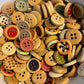 *Loose Buttons -Wooden Printed