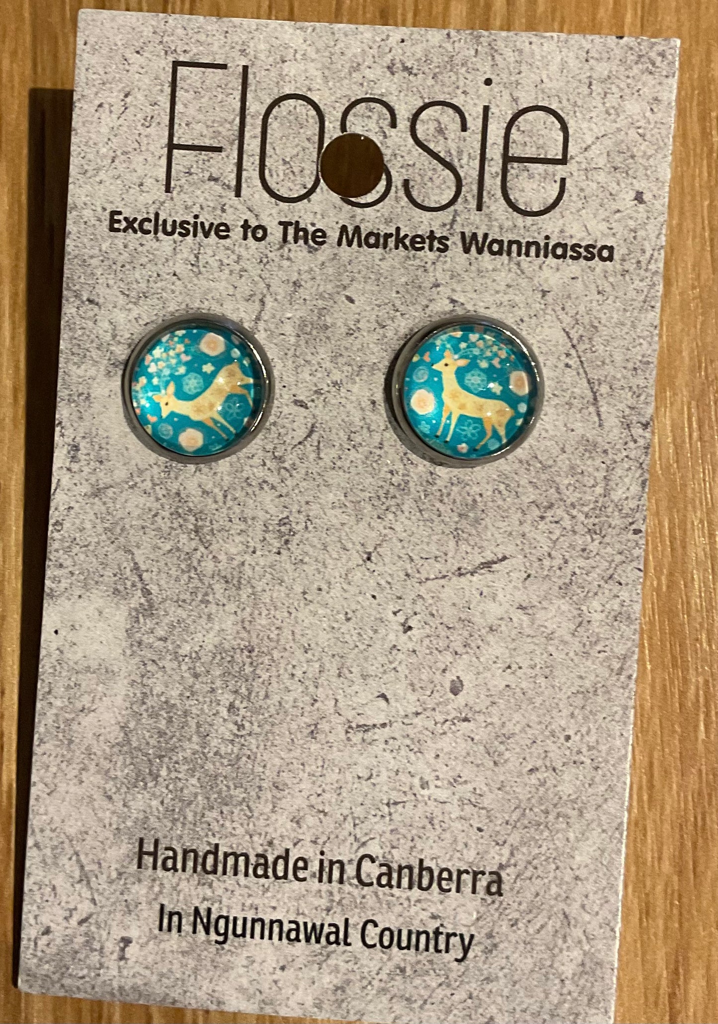 *Earrings Deer Glass Studs