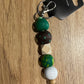 *Beaded Keychain Green and Brown