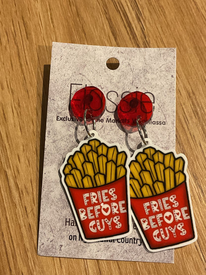 *Earrings Fries Before Guys Dangles