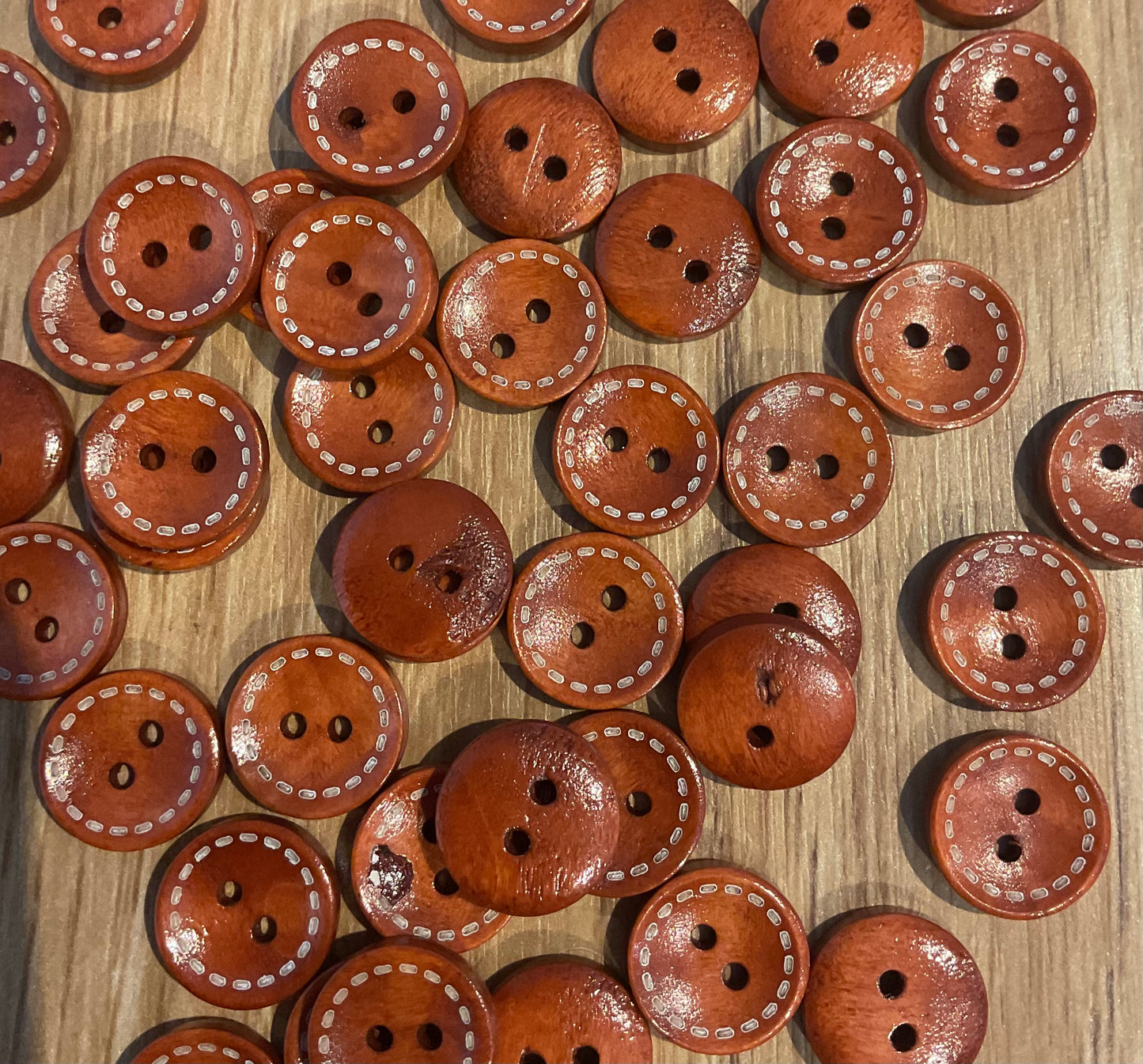 *Loose Buttons - Wooden Patterned