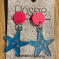 *Earrings Acrylic Shimmery Star Dangles