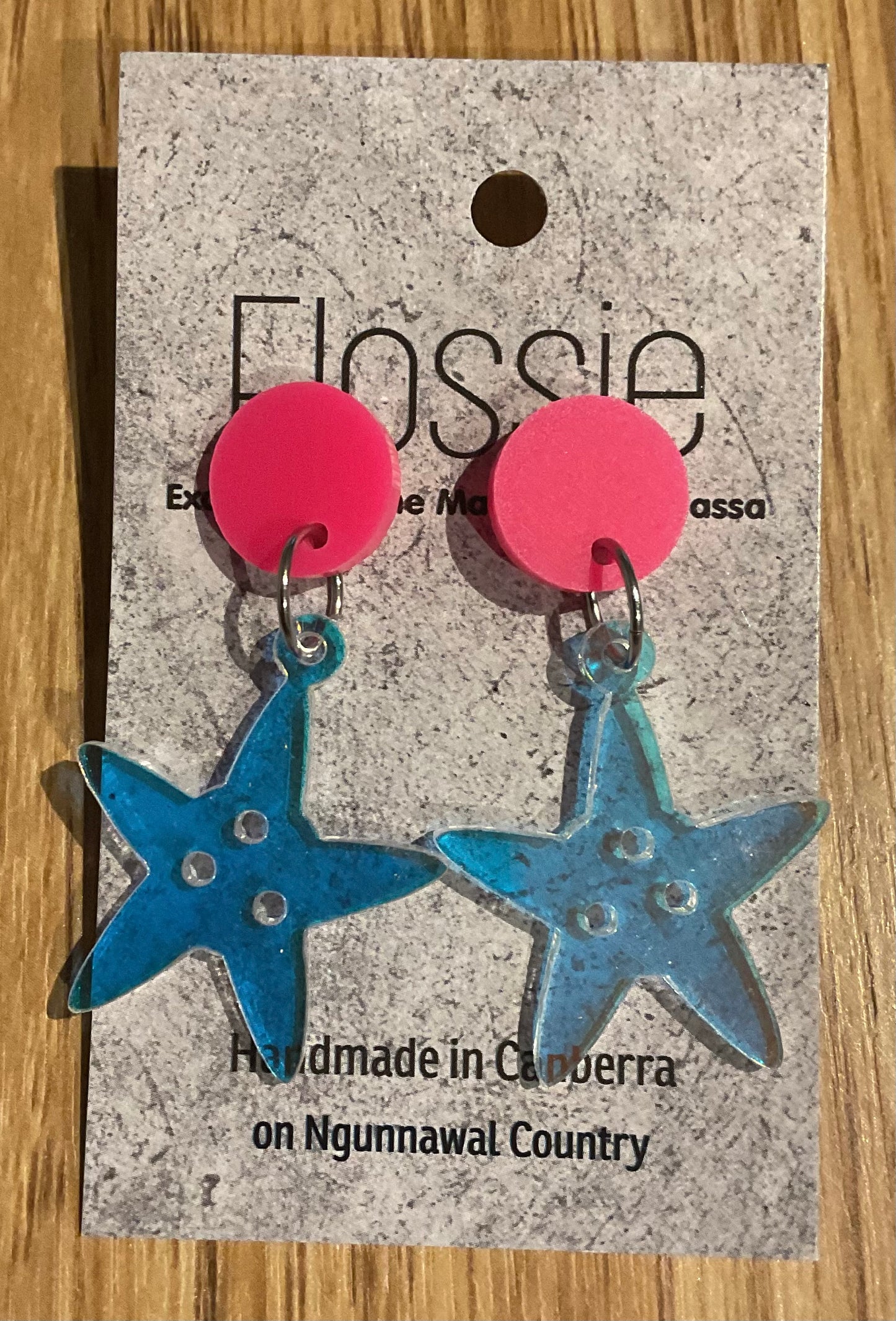 *Earrings Acrylic Shimmery Star Dangles